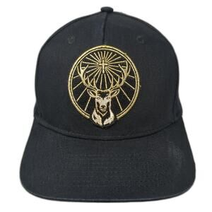Jägermeister Logo Snapback Hat Black One Size Embroidered Adjustable